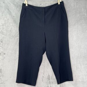 MM Lafleur Black Cropped Dress Pants Womens Plus Size +1 Textured Career Pockets